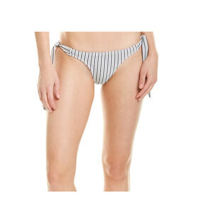 Suboo Cabana Side Tie Striped Slate Gray Swim Bikini Bottom Size 8 NEW $90